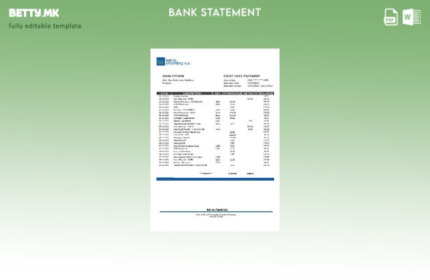 модерен стил Парагвајски Банко Амабај шаблон за извод од банка